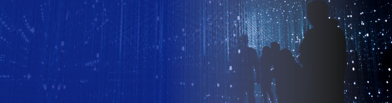 efeito matrix em azul com silhuetas